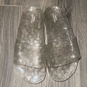 Urban Outfitters Sparkling Glitter Sandals - Silver